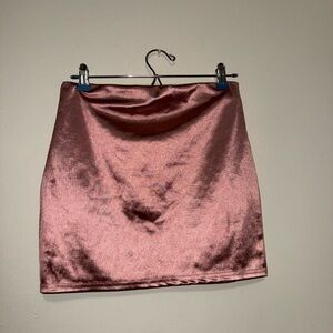 Elegant Satin Pink Skirt